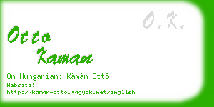 otto kaman business card
